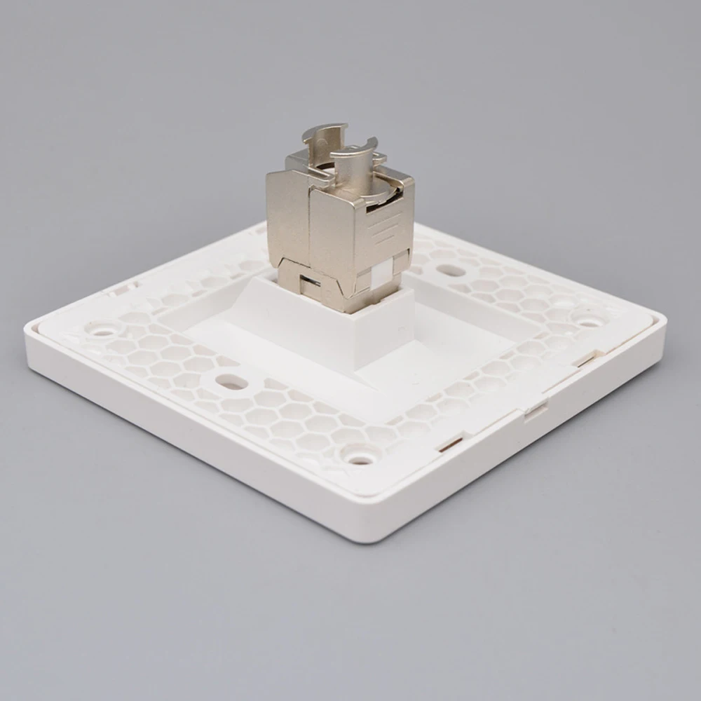 Rede Socket Ethernet Cable Socket, Net Plug Shield Socket, CAT8, CAT7, RJ45, Painel de parede tipo 86, LAN Faceplate, 1 porta