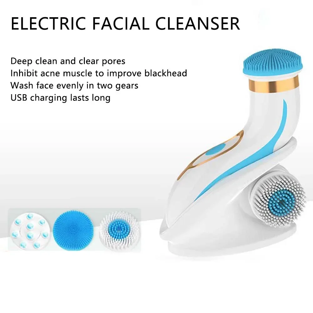 Face Cleanser Brush Electric Facial Cleansing Brush Silicone Rotating