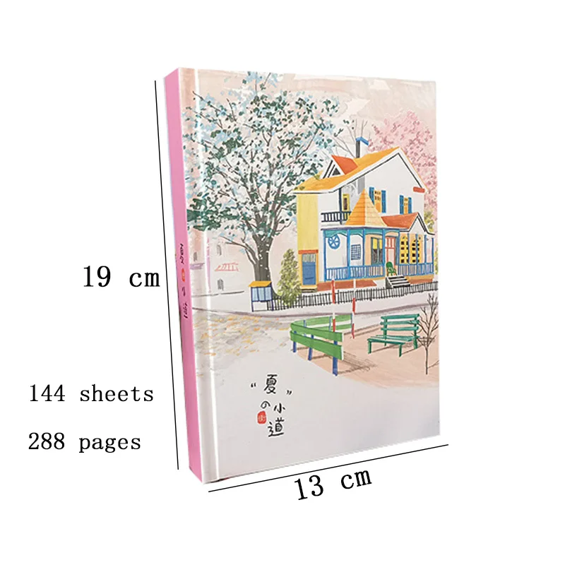 Hardcover Notebook Coloring Page Illustrated Beautiful Cute 144 Sheets B6 Thick Diary Student Notepad