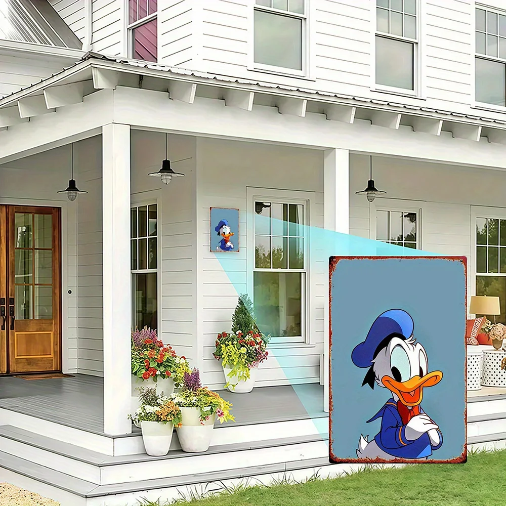 قطعة واحدة من لافتة ديزني المعدنية العتيقة - تصميم ملابس البحارة الرجعية مع فتحات محفورة مسبقًا، هيكل حديد عالي التحمل - ديزني الكلاسيكي