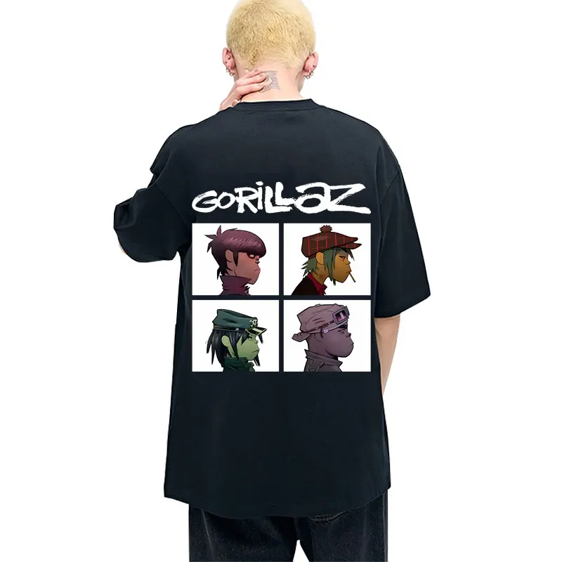 

Rock Band Gorillaz Demon Days Album Graphic T-shirt Men Women Hip Hop Alternative Vintage Oversized T Shirts Male Fashion Tshirt