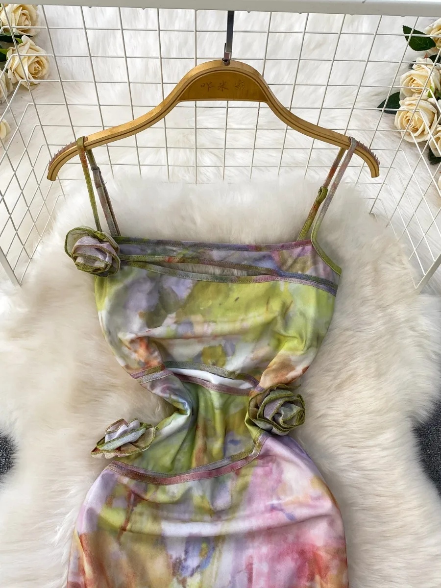 โฟมลิน่า ฝรั่งเศสเซ็กซี่ยั่วยวนคัตเอาท์ชุดสลิงผู้หญิงการถ่ายภาพการเดินทางที่สวยงามอย่างแน่นอนชุดหางปลาลายดอกไม้