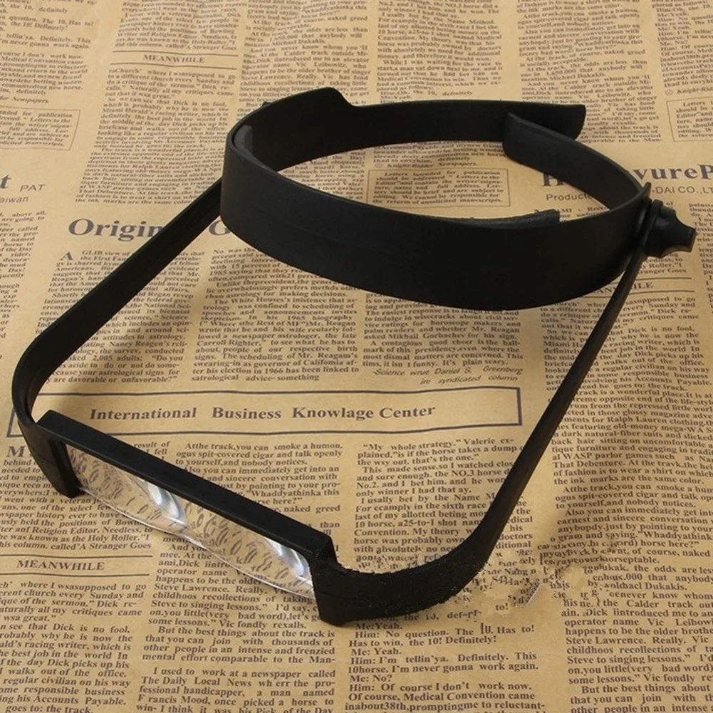 Lightweight Headband Magnifier Interchangeable Lenses Black Elderly Person Handsfree Magnifier Simple Precision