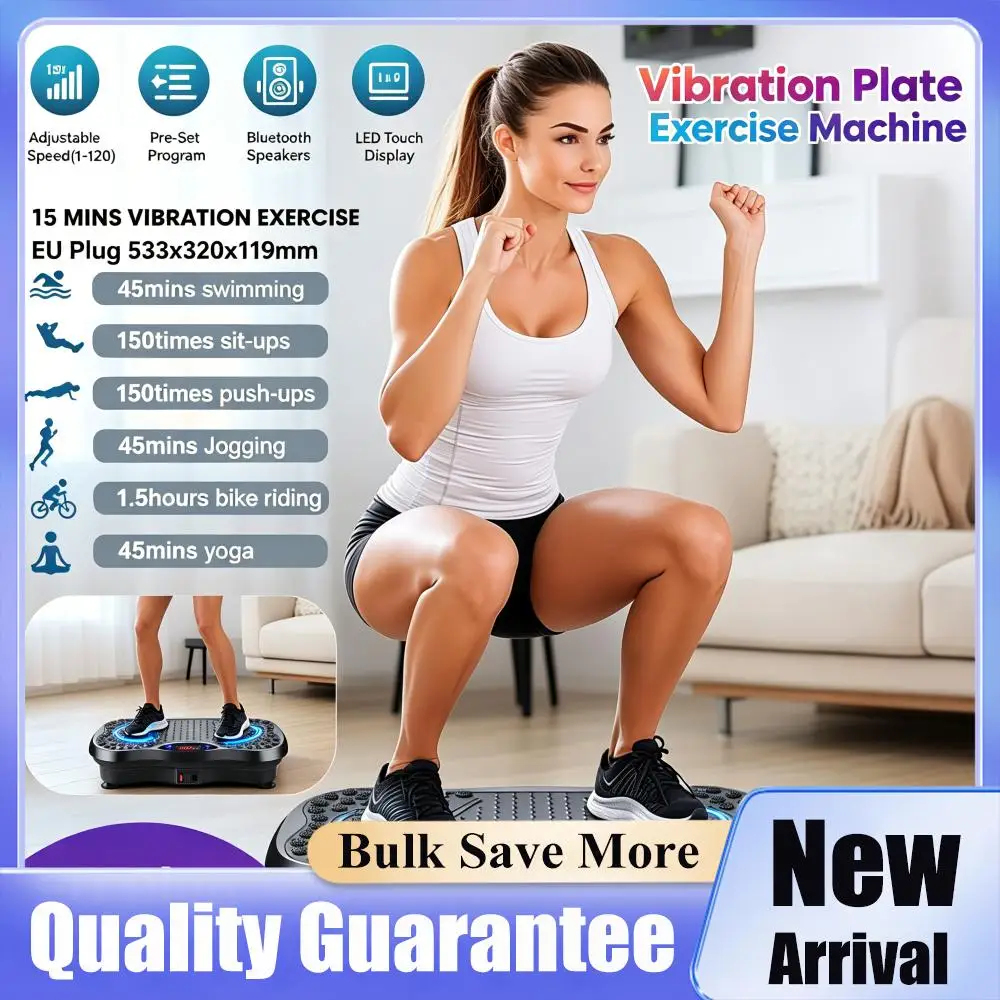 Fat Shaking Machine Bluetooth Full Body Fat-Burning Adjustable Speed Workout Vibrate Stand For Home Training & Fitness Equipment