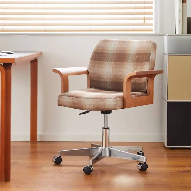 Brown Luxury Office Chair Armrest Orange Nordic Swivel Ergonomic Computer Chair Comfortable Sillas De Oficina Office Furniture