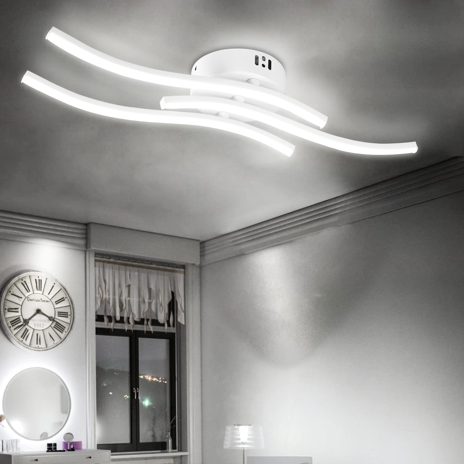 Modern Led Curved Simple White Led Recessed Ceiling Light Suitable For Bedroom, Hallway, Kitchen, Corridor And Balcony 110-230V
