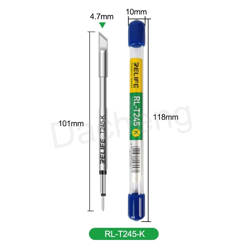 RL-T245 Soldering Tip C245 Series Pointed Tip, Elbow, Suitable For Professional Soldering of Mobile Phone Motherboards