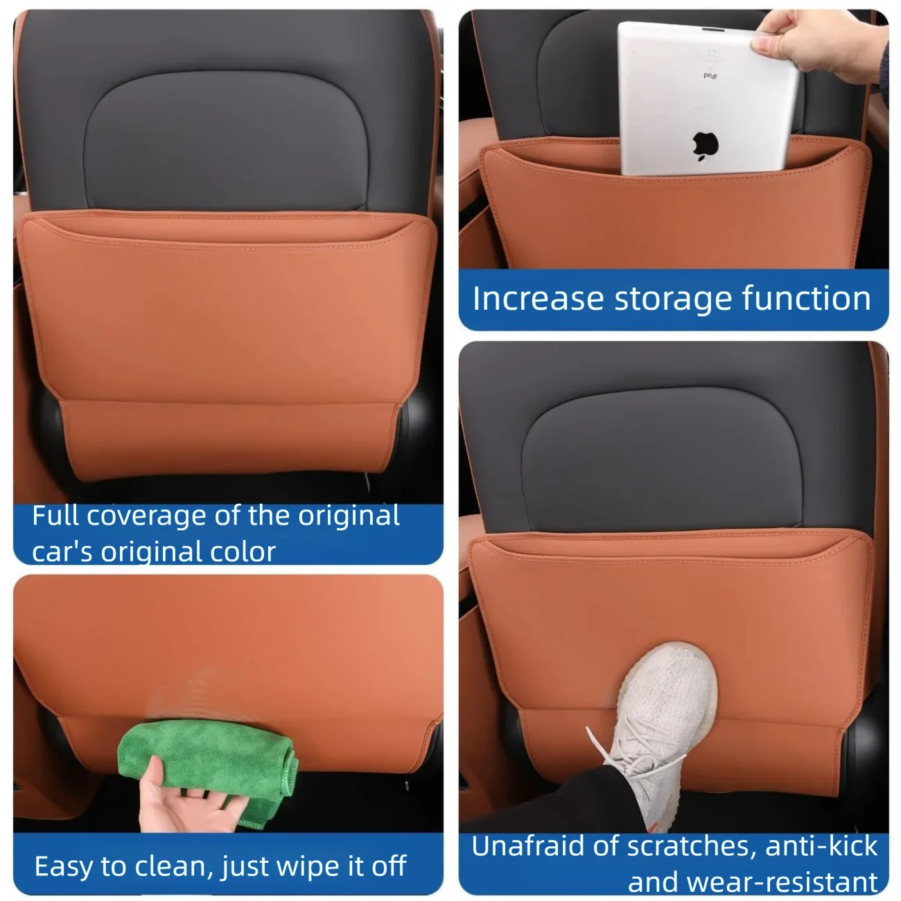 Car Seat Back Mat For Chery Tiggo 8 2026 2027 Car Anti-Kick Rear Row Seat Protection Scratch Dirt Resistant Pad Auto Accessories view 4