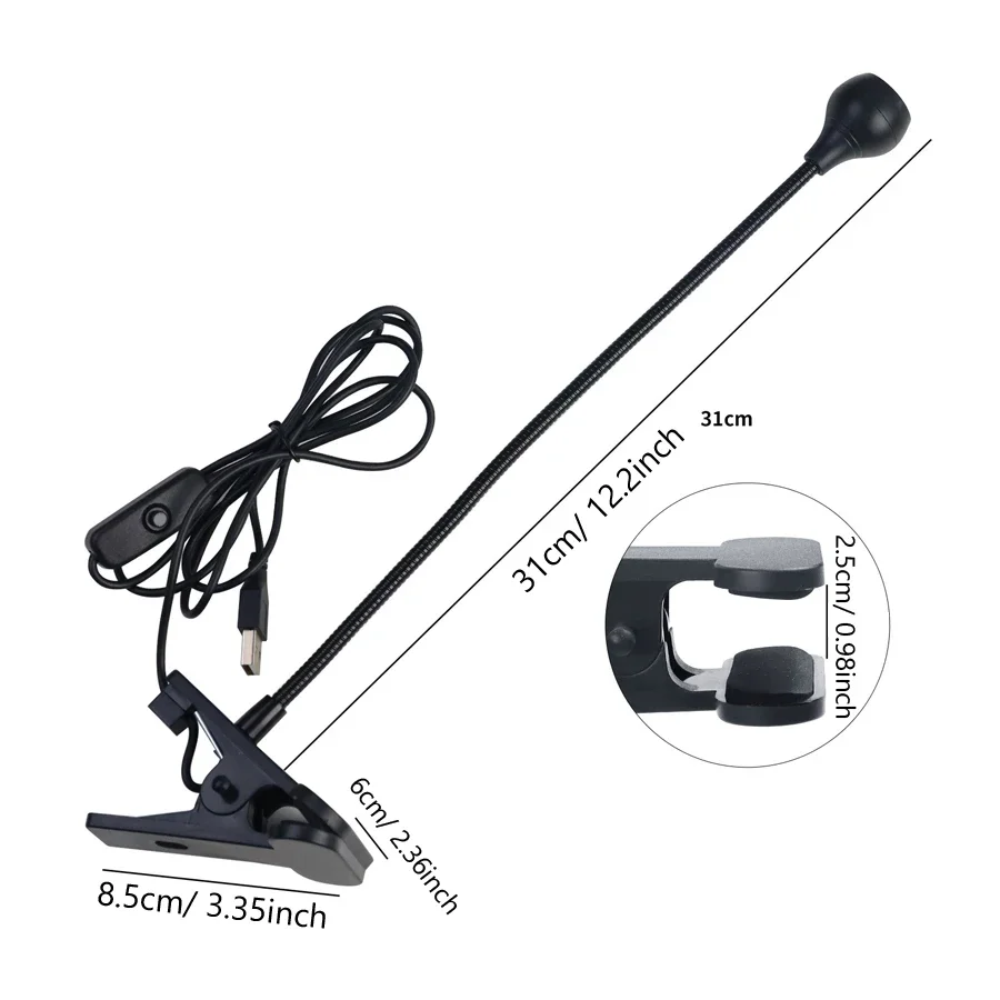 5W UV Gel Nail Curing Lamp, LED UV Light with Clip and Flexible Tube, Nail Dryer for Gel Polish