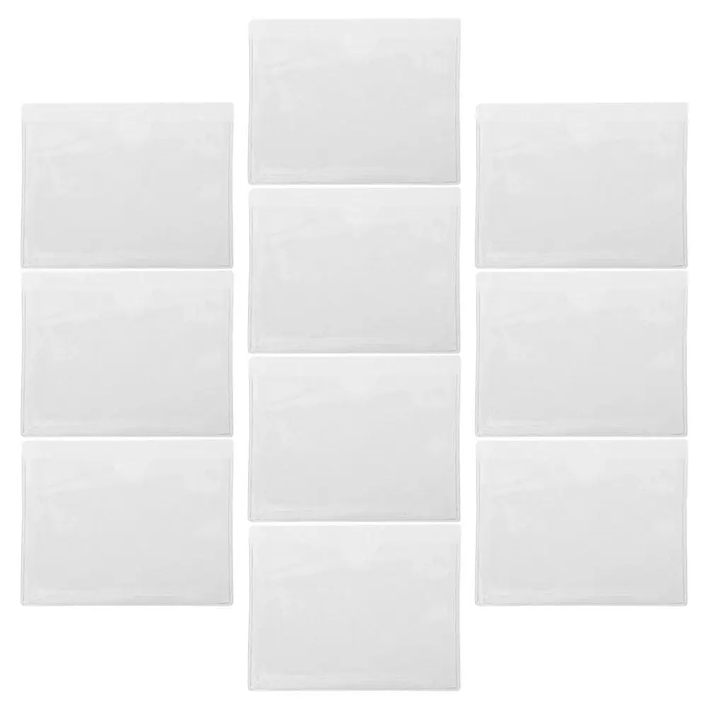 10Pcs Transparent Adhesive PVC Label Holders Clear Self Adhesive Card Protectors for Business Cards Index Cards Storage Bins