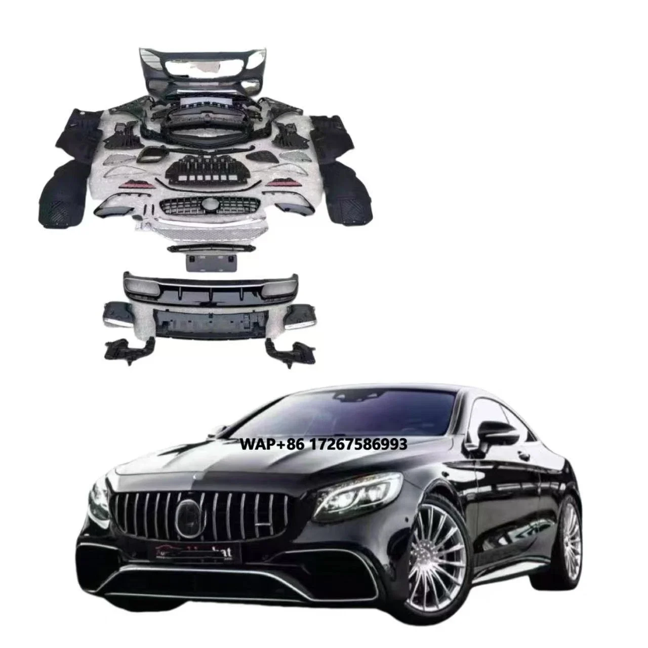 Car Part Body Kit Upgrade S65 S63 Face Lift Facelift for W217 C217 S Class Coupe S500 S450 S400 Bumper Body Kit