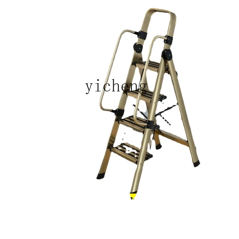 Xl Aluminum Alloy Herringbone Ladder Four Or Five Steps Folding Interior Multi-Function Telescopic Engineering Escalator