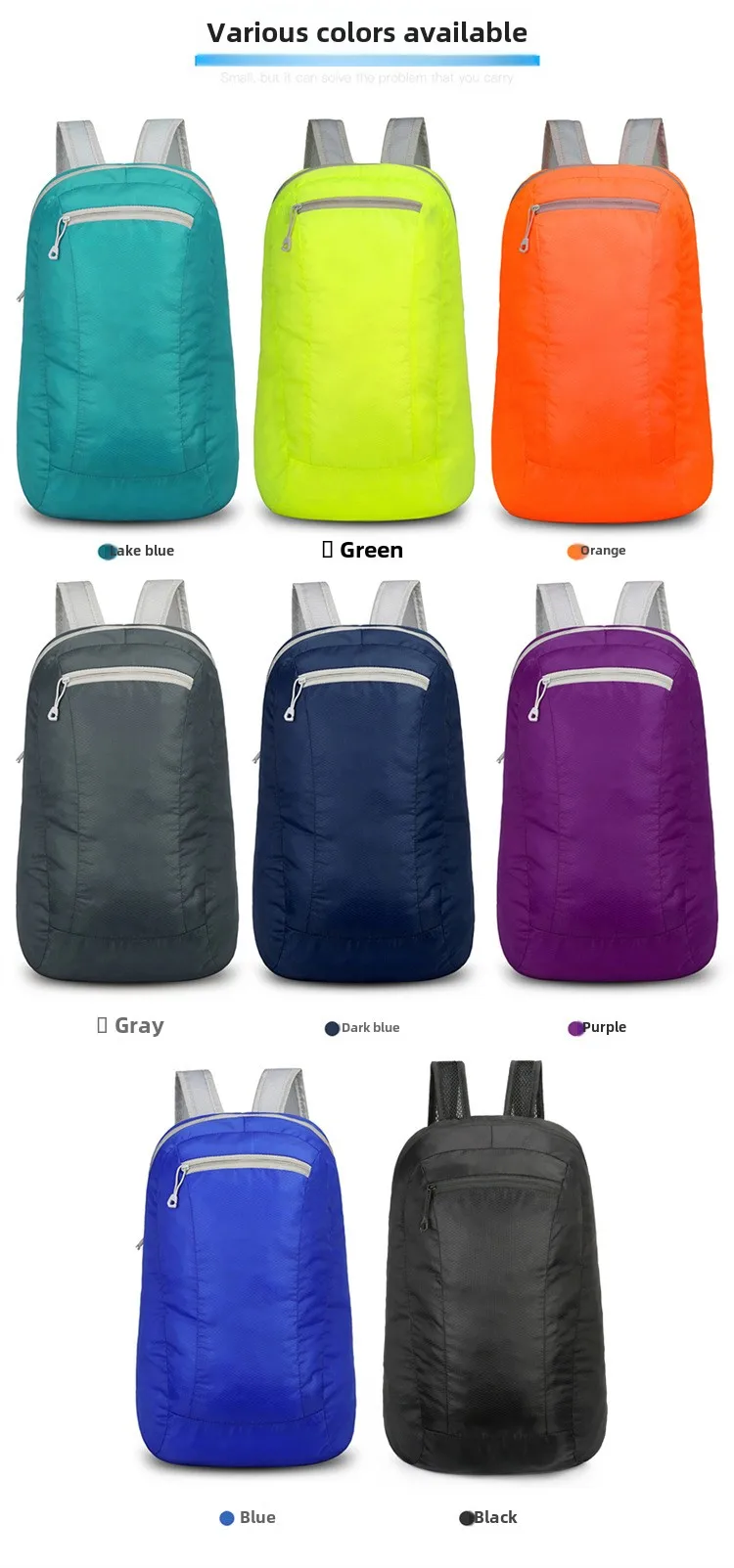 حقيبة جديدة قابلة للطي للاستخدام الخارجي، حقيبة سفر محمولة مضادة للرذاذ، حقيبة ظهر للياقة البدنية، حقيبة ظهر هدية ذات سعة كبيرة #4