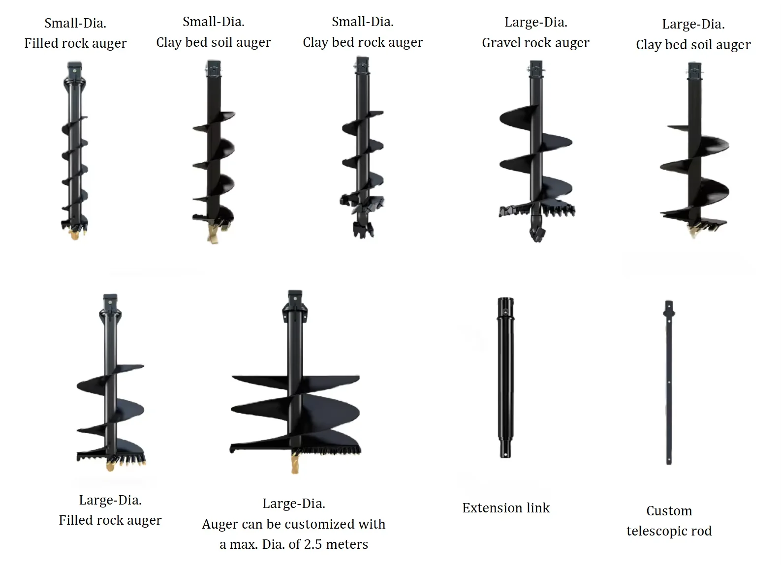 Garden Planter Hole Digger Earth Auger Mini Excavator Hydraulic Drill Attachment for Skid Steer Loader Auger Drill Auger Drive