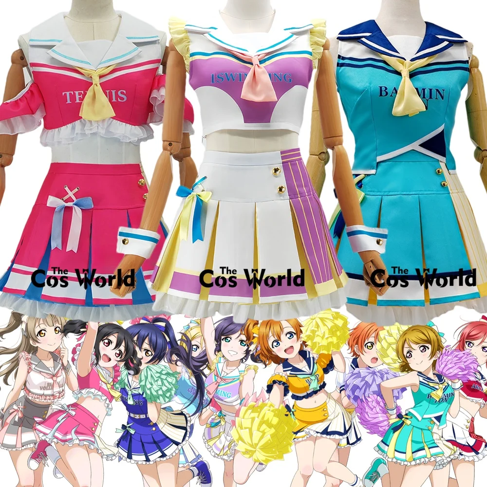

Love Live Cheer Girl Cheerleaders 9 Characters Kousaka Honoka Minami Kotori Sonoda Umi Outfits Customize Anime Cosplay Costumes