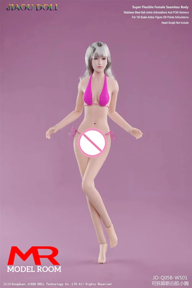JIAOU DOll JOQ-05B 1/6 فتاة صغيرة تمثال نصفي صغير سلس الجسم 12 ''أنثى الجندي سوبر مرنة انفصال قدم عمل الشكل #3