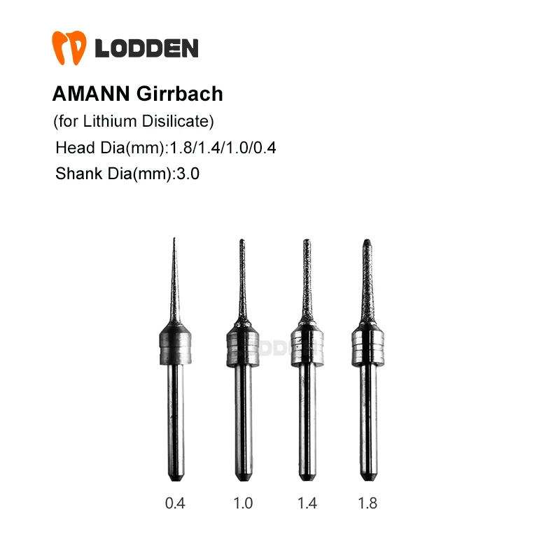 Amann Girrbach for Lithium Disilicate Dental Lab Milling Burs NC D3 Grinding Material Drills 1.8 1.4 1.0 0.4 Tools