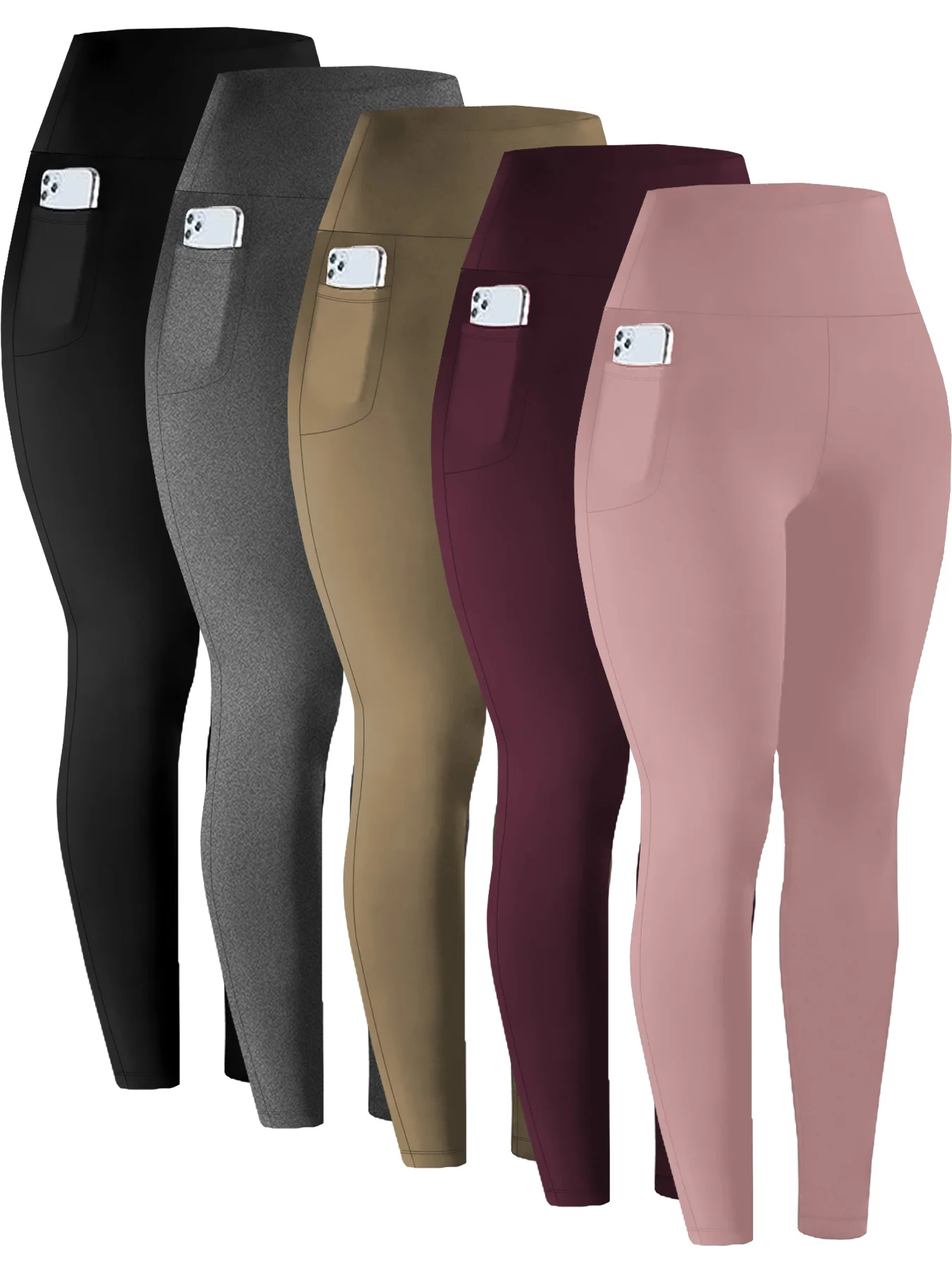 Super Soft Sports Leggings With Pockets For Women High Waisted Workout Yoga Running Push Up Gym Fitness Tight Pants Women's