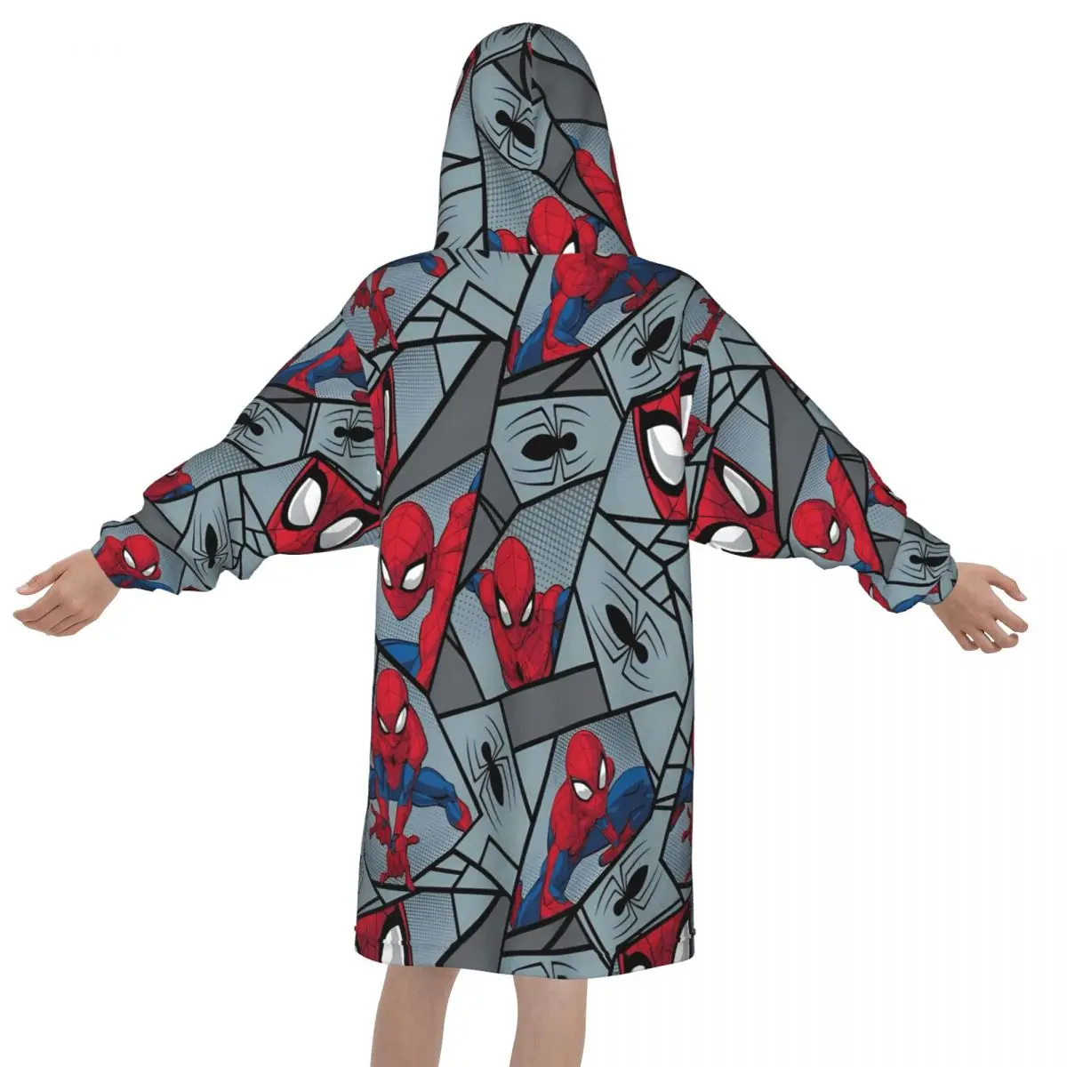 Spider-man Cosplay Pijamas Manta Sudadera con capucha Sudadera portátil Manta Regalos cálidos para niños