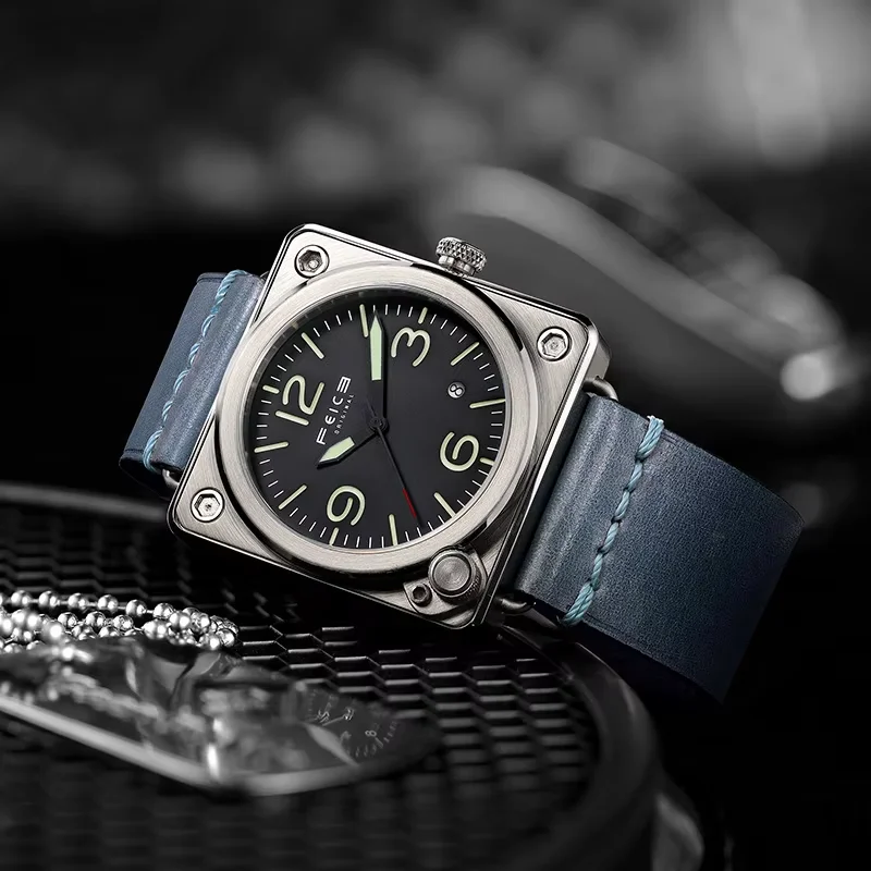 

FEICE Men's Square Automatic Watch Waterproof Mechanical Wrist Watches Luminous Analog High Quality Watch for Men -FM508