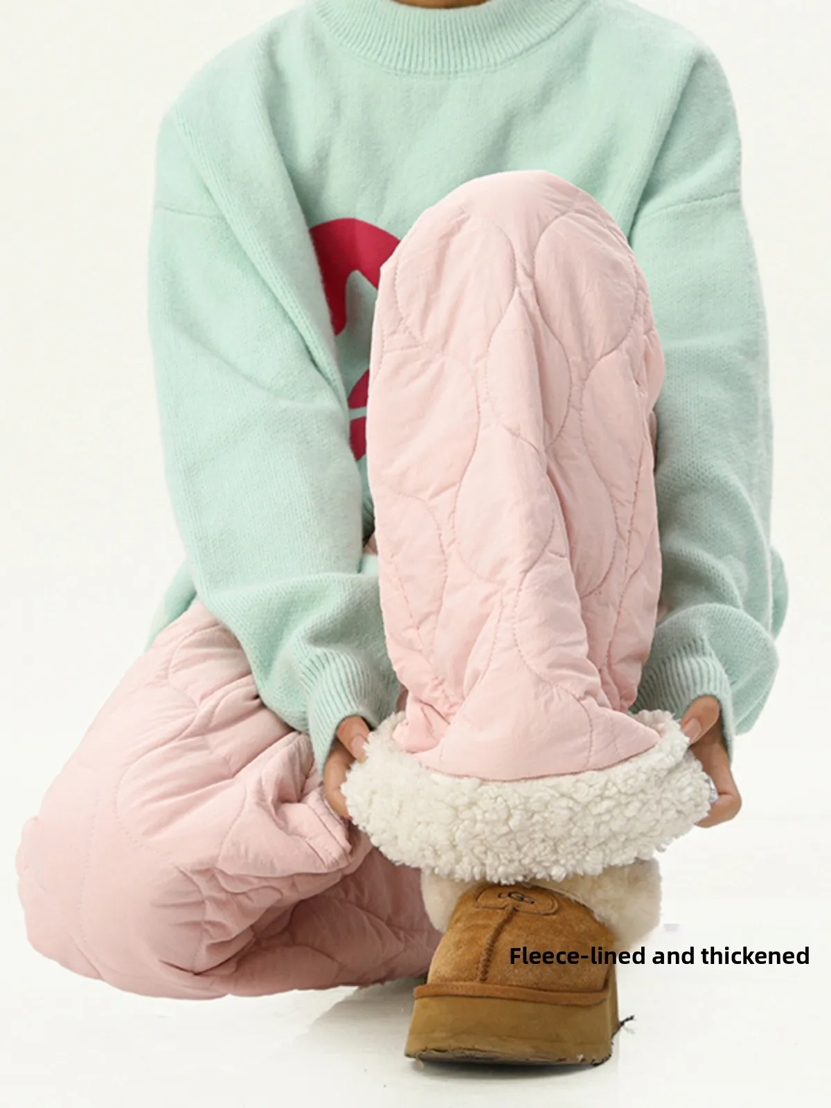 

Розовые зимние повседневные брюки с флисовой подкладкой для мужчин, прямого свободного кроя, для катания на сноуборде и лыжах