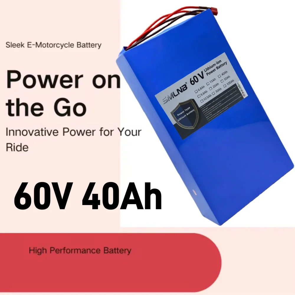 High-Power 60V 40Ah 18650 Lithium Battery Pack 16S8P New Condition Suitable for Various Transportation Vehicles 1000-3000W