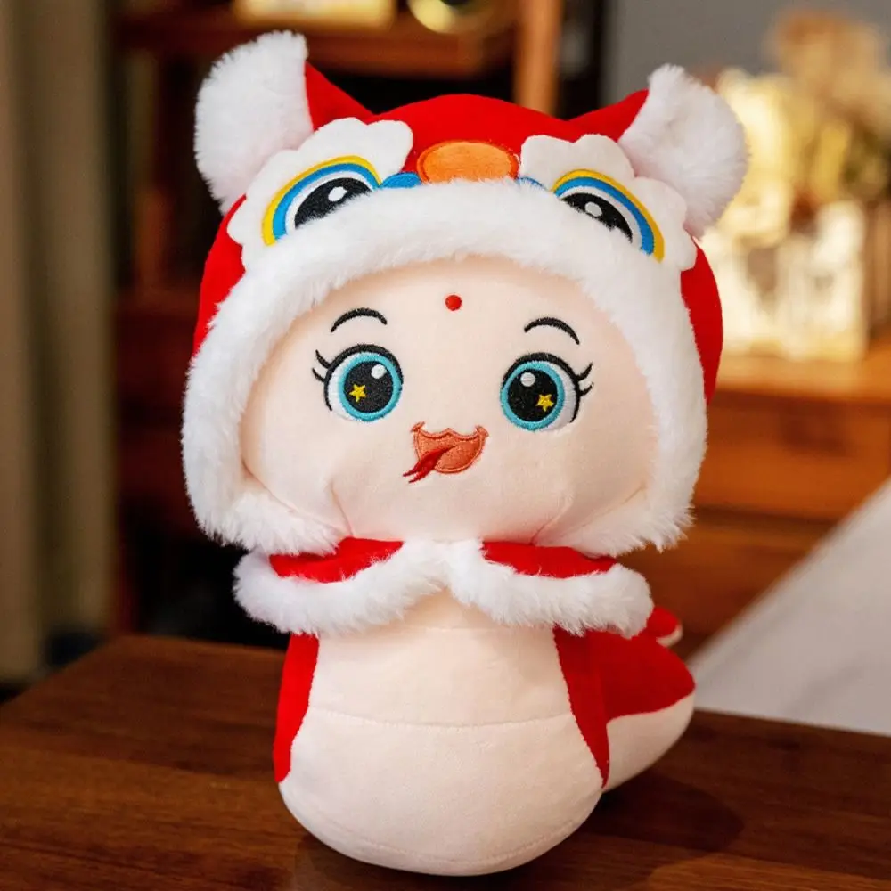 Juguete de peluche del año de serpiente de ojos grandes, el dios de la riqueza, buena suerte, riqueza, año de serpiente, juguete de mascota, bendición, muñeca de serpiente de la suerte de estilo chino