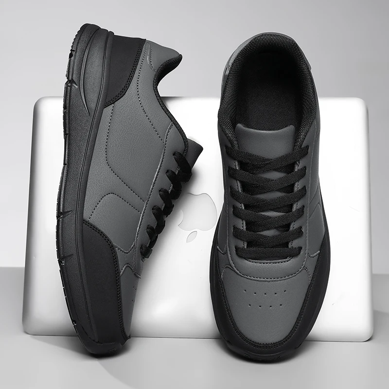 

Новинка 2023 года, мужская модная прогулочная обувь, удобные повседневные кожаные кроссовки, Нескользящая дышащая мужская спортивная обувь для бега на шнуровке