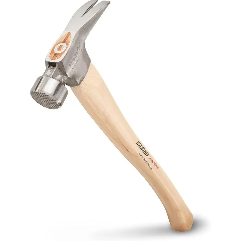 

Молоток ESTWING Sure Strike California Framing Hammer, 25 унций, прямой рифленый коготь с фрезерованной поверхностью и ручкой из гикори, MRW25LM