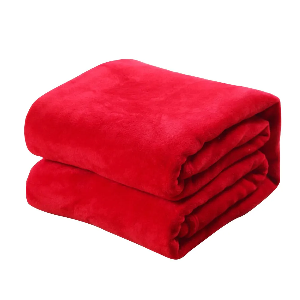 Flannel Fleece Blanket Pure Color Solid Soft Warm Blanket Sheet Couch Bed Comfortable Lightweight for Camping Backpacking Home