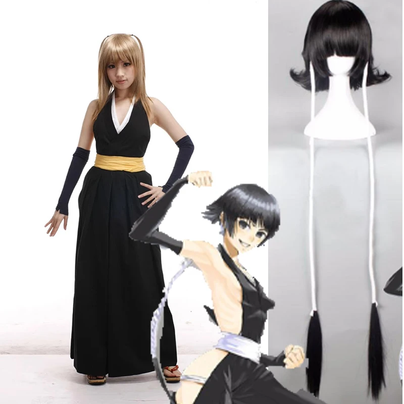 

Soi Fon Cosplay Costume Anime Bleach Cosplay Woman Halloween Soifon Cosplay Costume Plus Size Shaolin Fon Halloween Cosplay wig