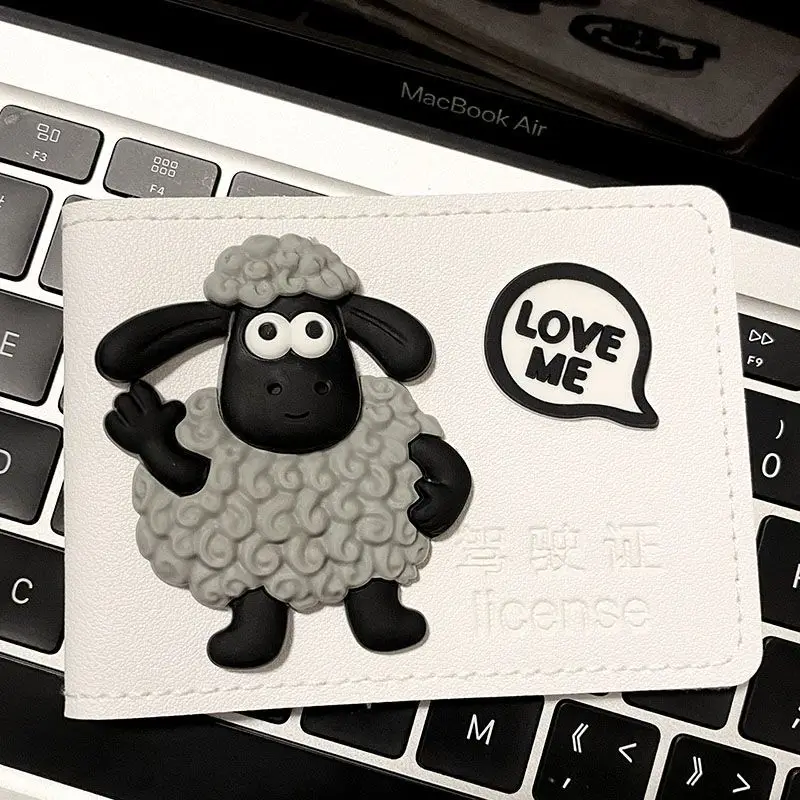 Shaun the Sheep's popular multi card ID set 2-in-1 motor vehicle PU driver's license set, creative and cute