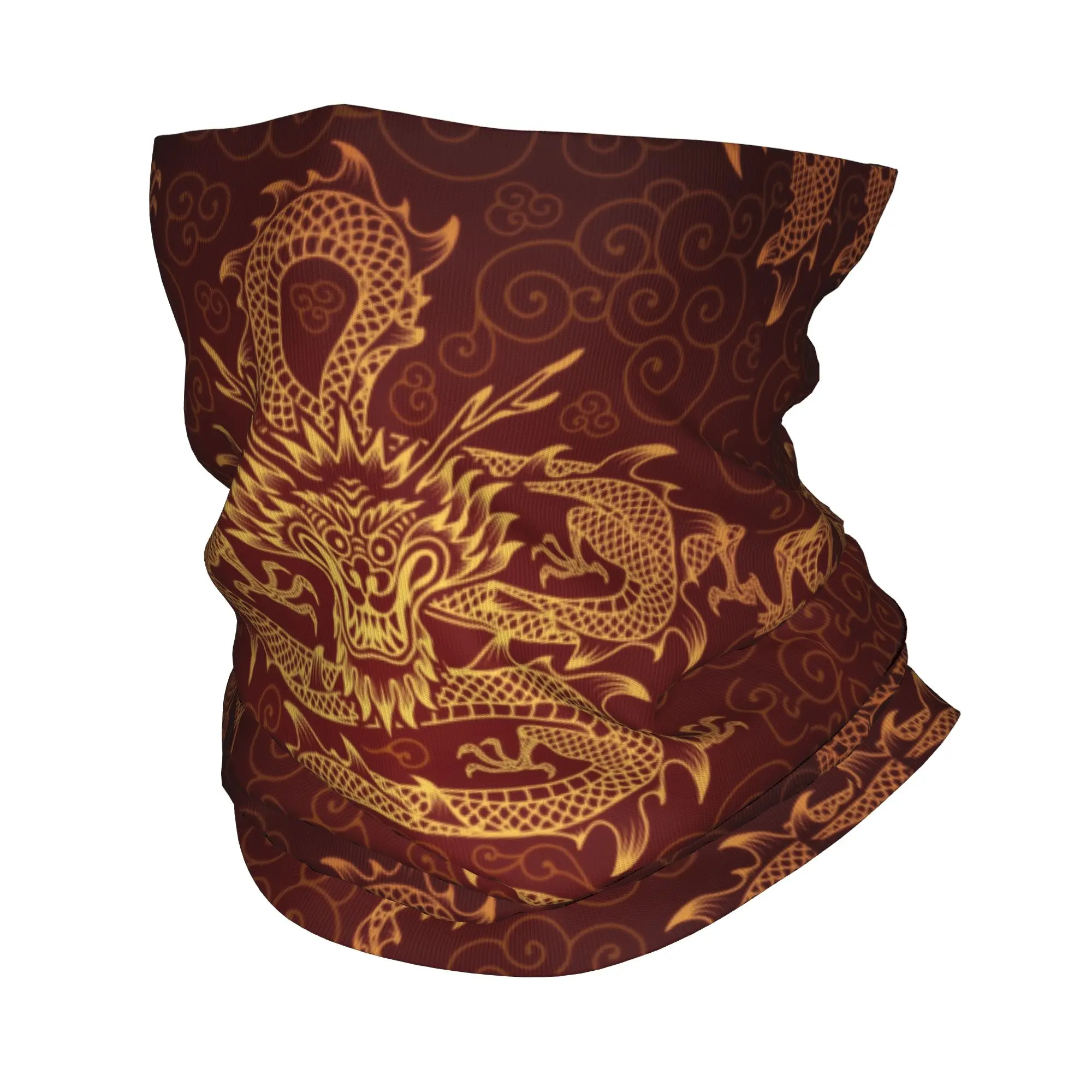 Custom Dragon Totem Asian Style Bandana Neck Warmer Men Women Winter Ski Tube Scarf Gaiter Chinese Oriental Mythical Face Cover
