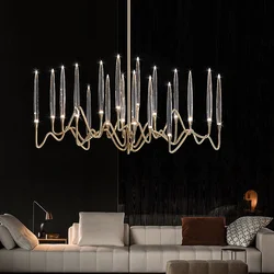 Modern LED Luxury Candle Chandelier Crystal Branch Candle Chandelier Living Room Bedroom Interior Decoration Lighting Fixtures