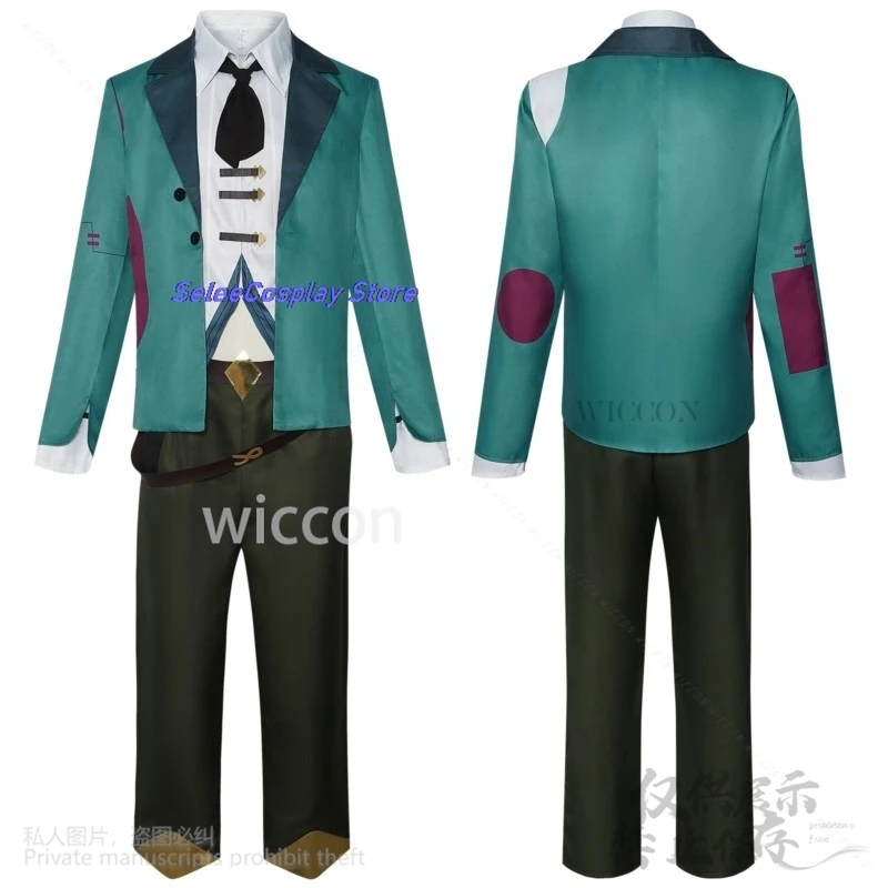 Ekko Cosplay Anime Game LOL Arcane S2 Costume Green Suit Unim Top Pants Wigs  Man Halloween Christmas Party Anime Style