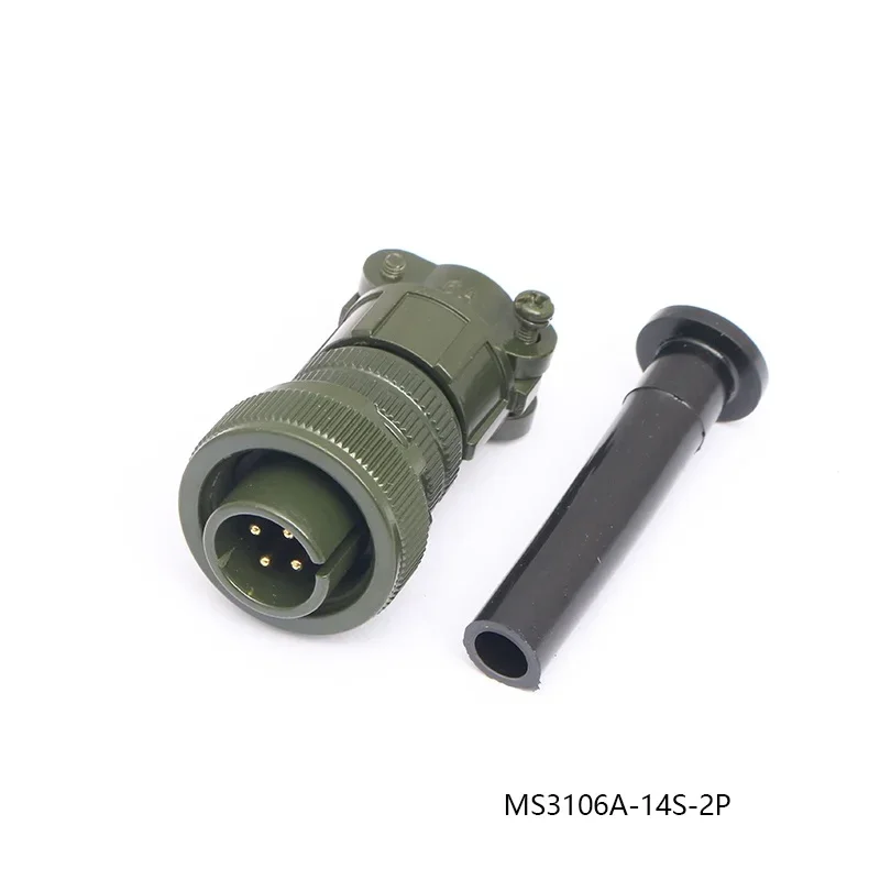 

MS3106 14S-2S 14S-2P MS3102 14-2S 14-2P Round Cable Over Signal Aviation Connector Plug Seat with Tail Clip