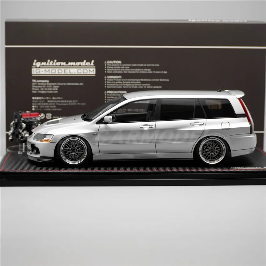 IG 1:18 Lancer Evo lution CT9W motor plateado 4G63 JDM simulación Edición limitada resina Metal estático coche modelo juguete para regalo