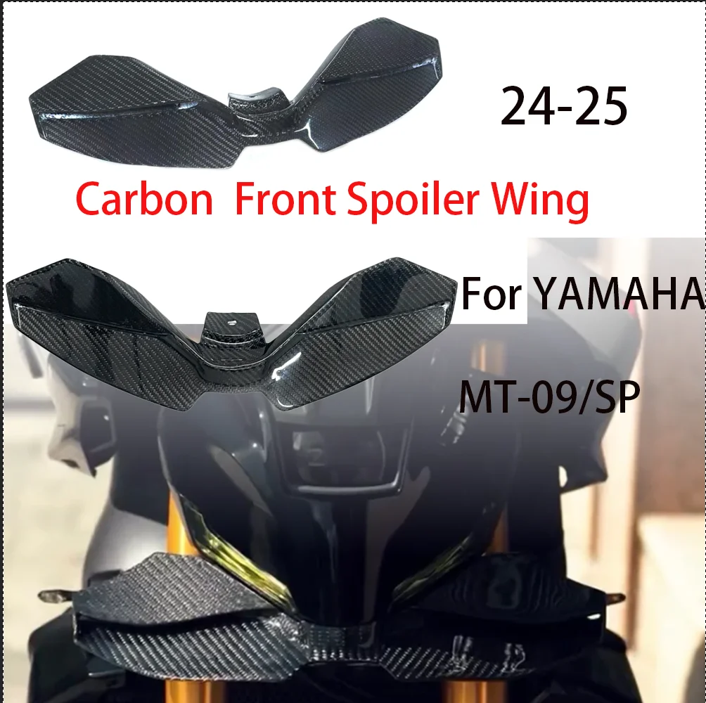 

for Yamaha MT-09 MT09 SP 2024 2025 %100 carbon fiber lower thrust exposed front spoiler wing aerodynamic wing front spoiler kit