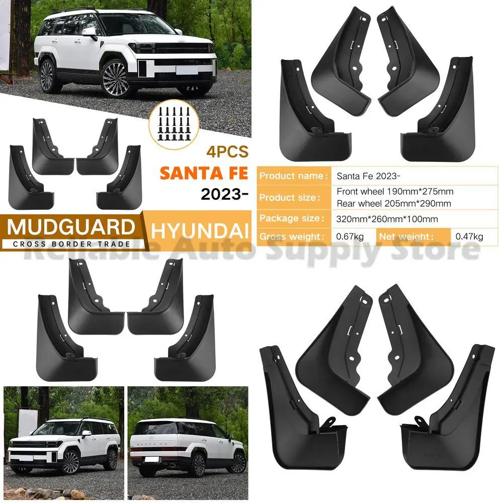

For Hyundai Santa Fe 2023-2025 Mud Flaps Wheel Fender Protector Premium Quality Durable Design Perfect Fit All Weather Protectio