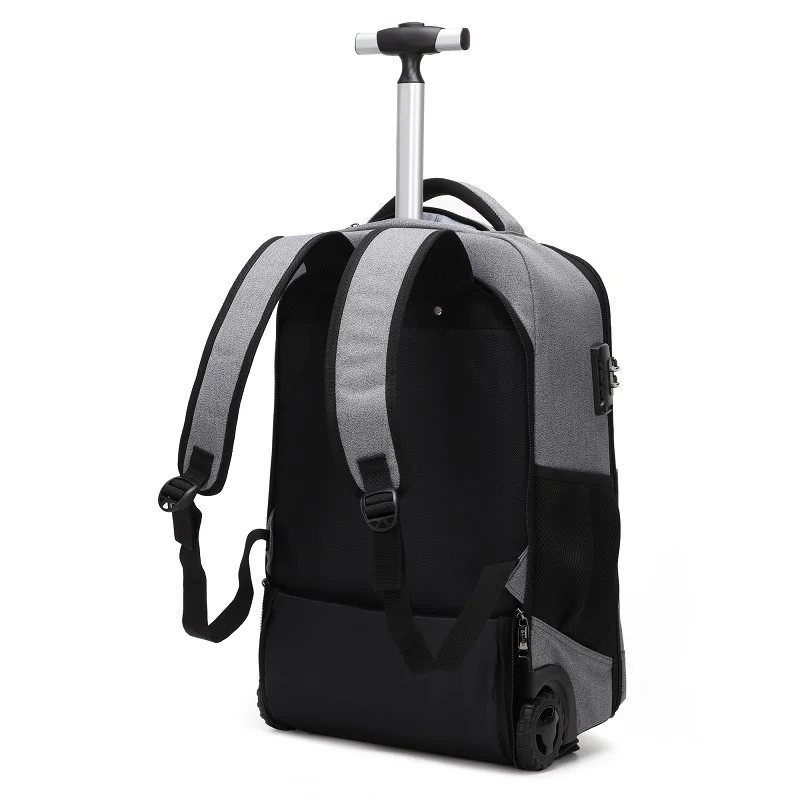 Nieuwe Pullable Rugzak Reizen Pull-Rod Bag Mannen Vrouwen Koffer Rugzak Trolley Bagage Tas Op Wielen Boarding tas