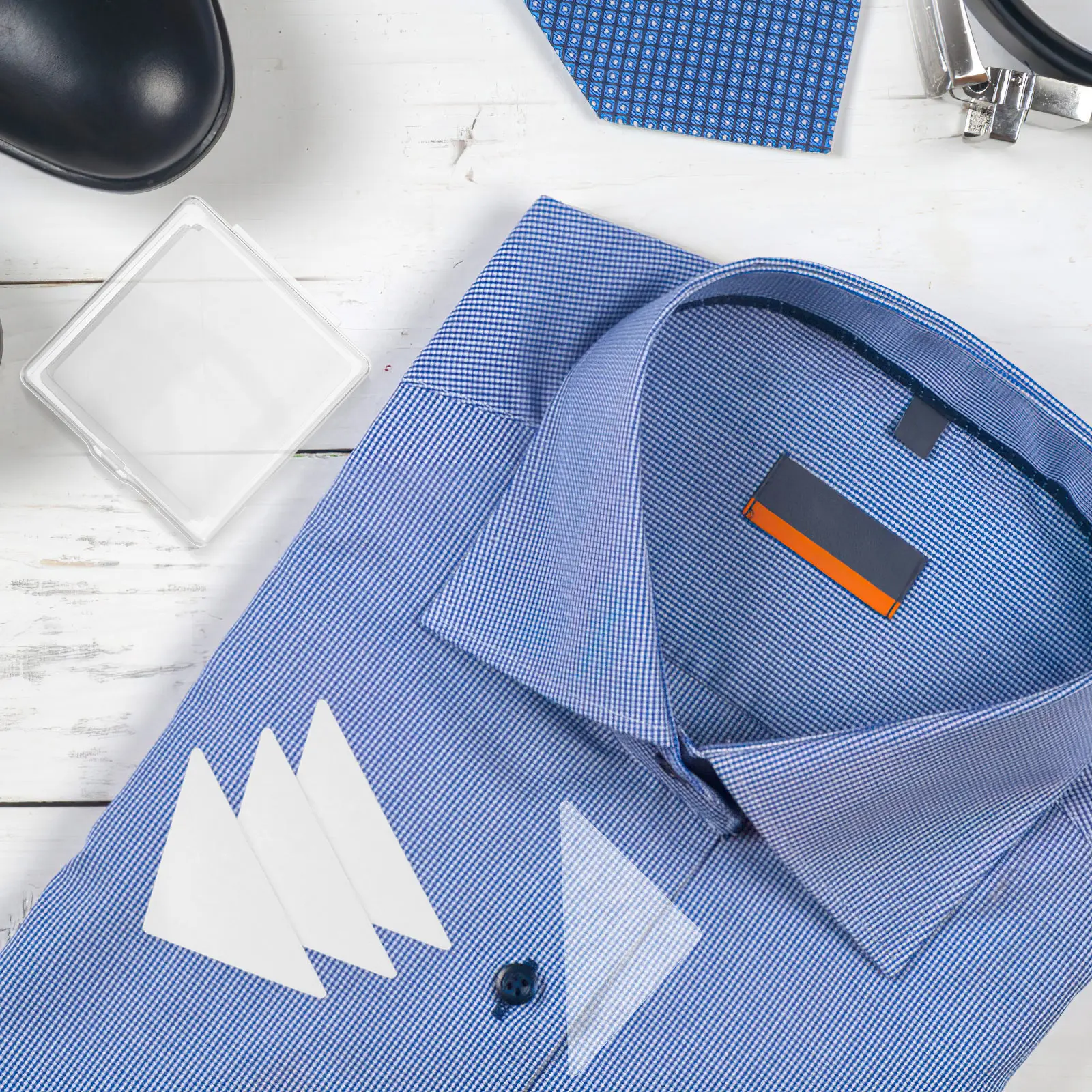 60 шт. треугольный воротник, наклейки на воротник рубашки, клейкие опоры для классических рубашек, мужчин и женщин, официальная одежда, непродукционная, четкая