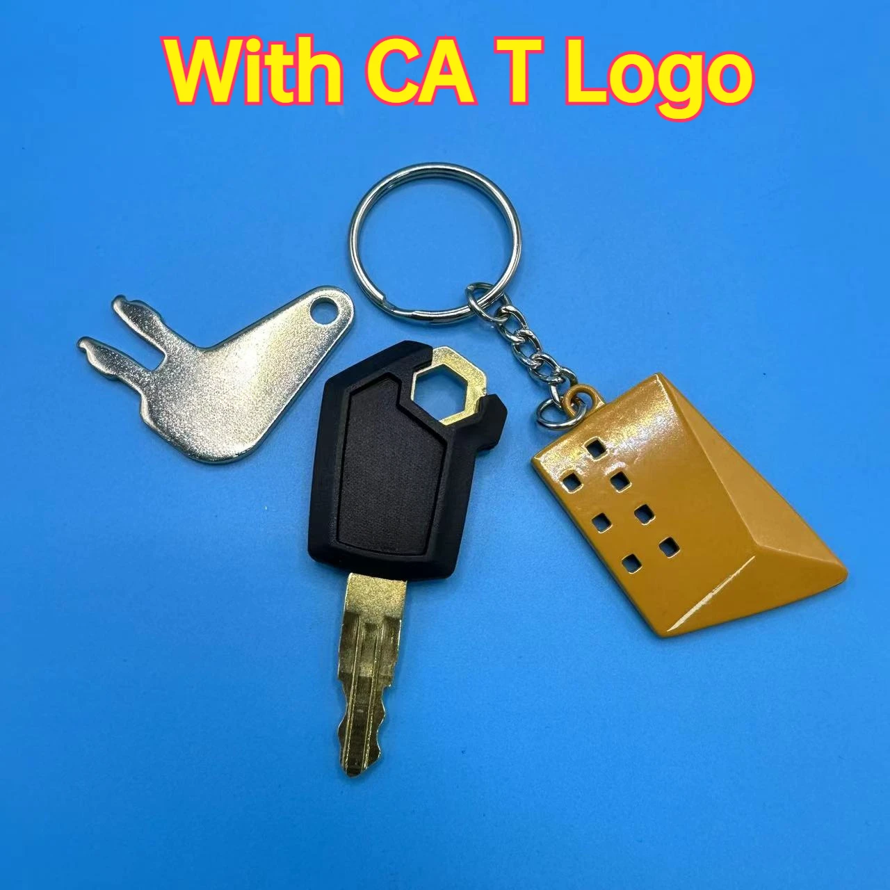 15pcs 5P8500 8H5306 with Bucket Key Chain For Excavator Heavy Equipment Keychain Ignition Key F0002