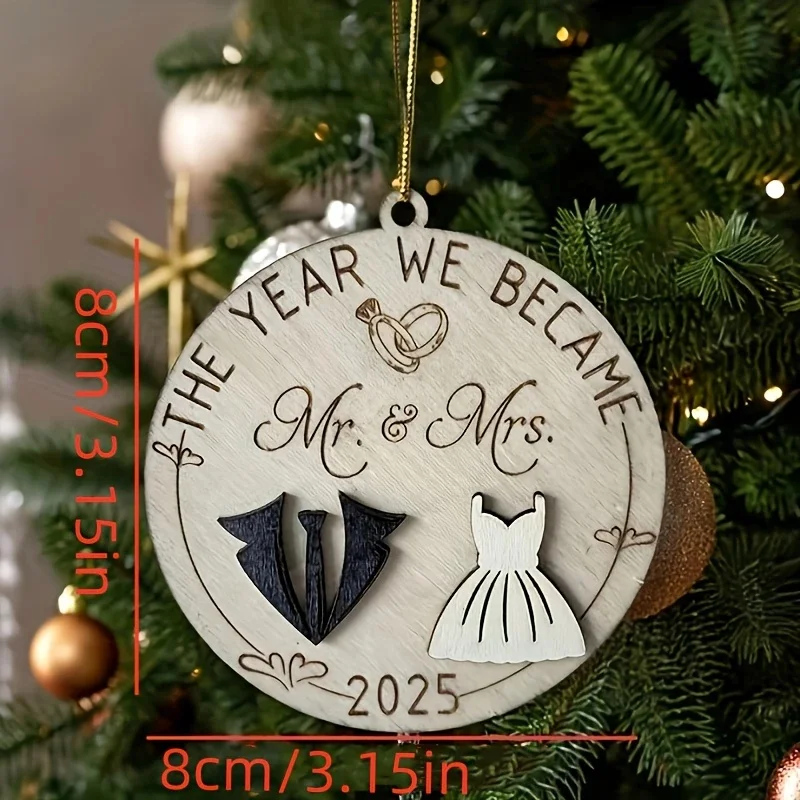 1pc Classic Wooden Mr & Mrs 2025 Sign - Wedding Gift Featherless Wedding Gift Item Mr & Mrs Theme, Wedding Decorations ﻿