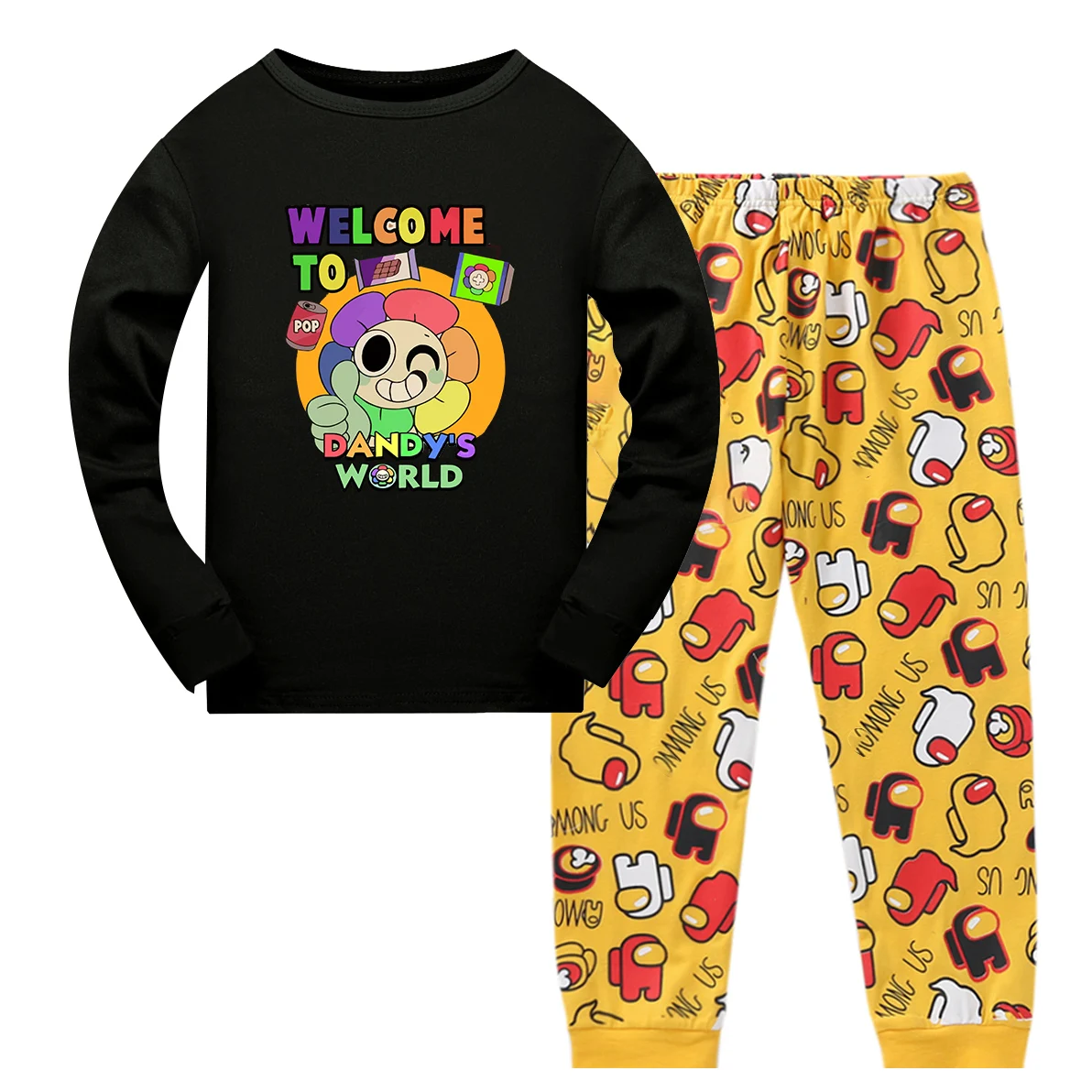 Girls Pajama Sets kids Dandy's World Sleepwear Suit Kids Horror Game Clothes Baby Boys Hood  Pants 2Pcs Suits Casual Sportsuits