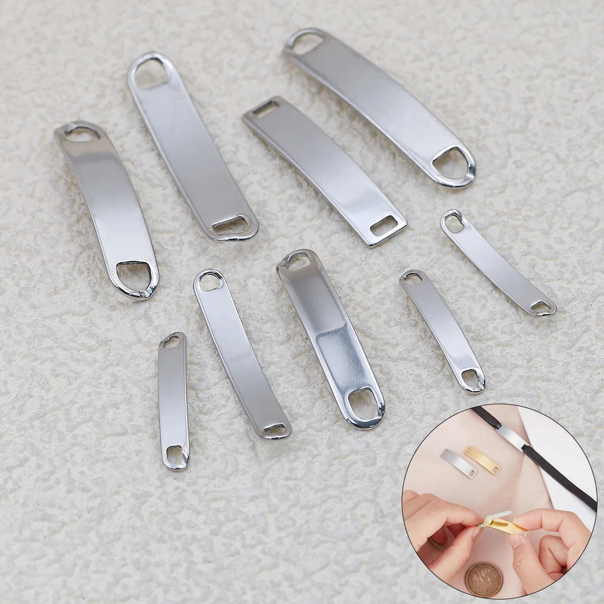 

5-10pcs Stainless Steel Connectors For Jewelry Making Blank Bar Hand Stamping Tags Engraved DIY Bracelet Necklace DIY Accessory