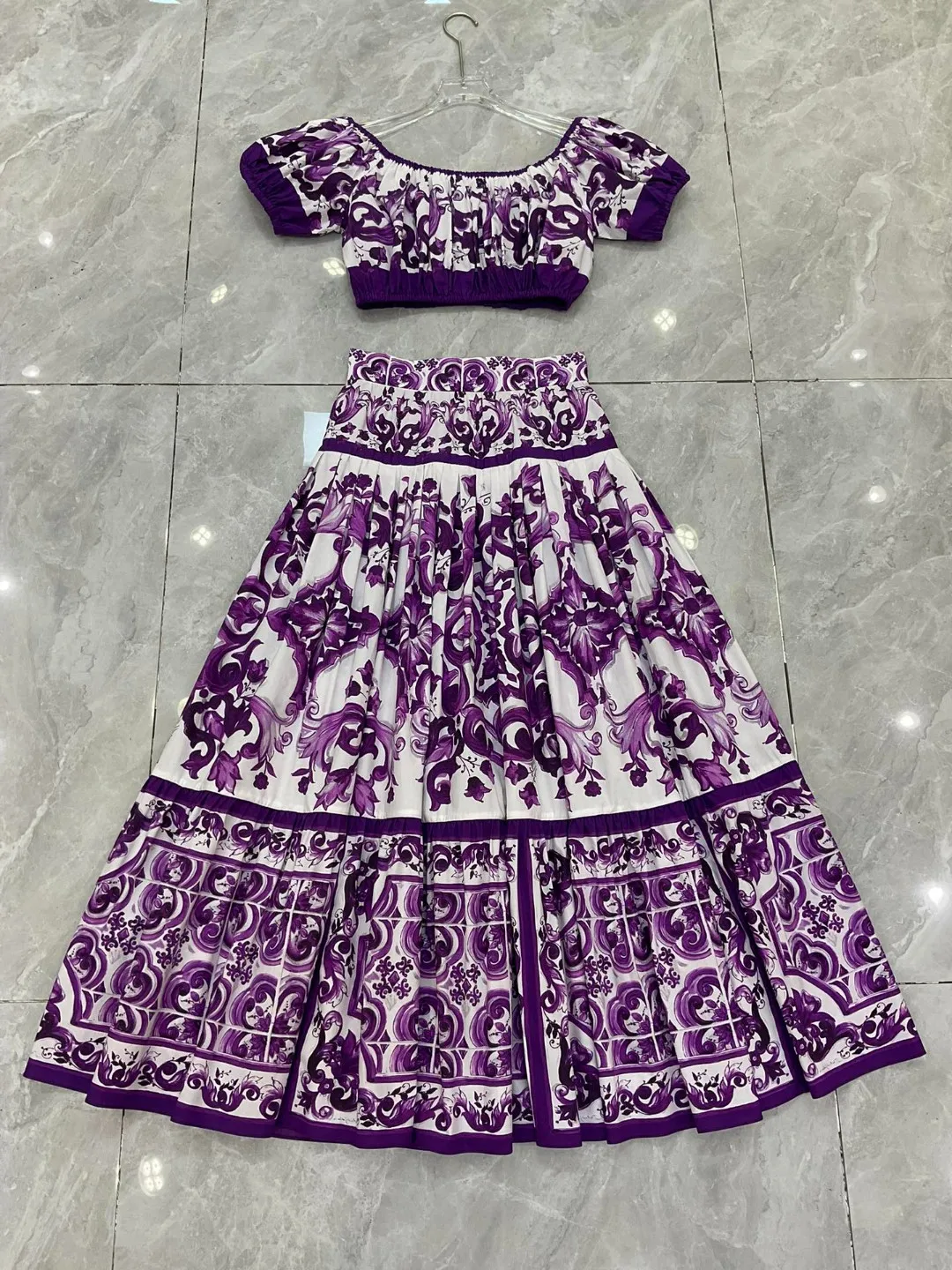 Purple floral 2 piece set Pinterest pin resort wear