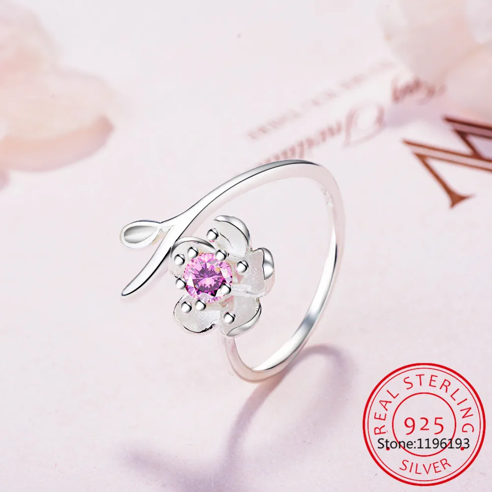 Flower Natural Purple Amethyst 925 Sterling Silver Plum Blossom Ring for Women Fashion Gemstone Jewelry Party Birthday Gift image 3