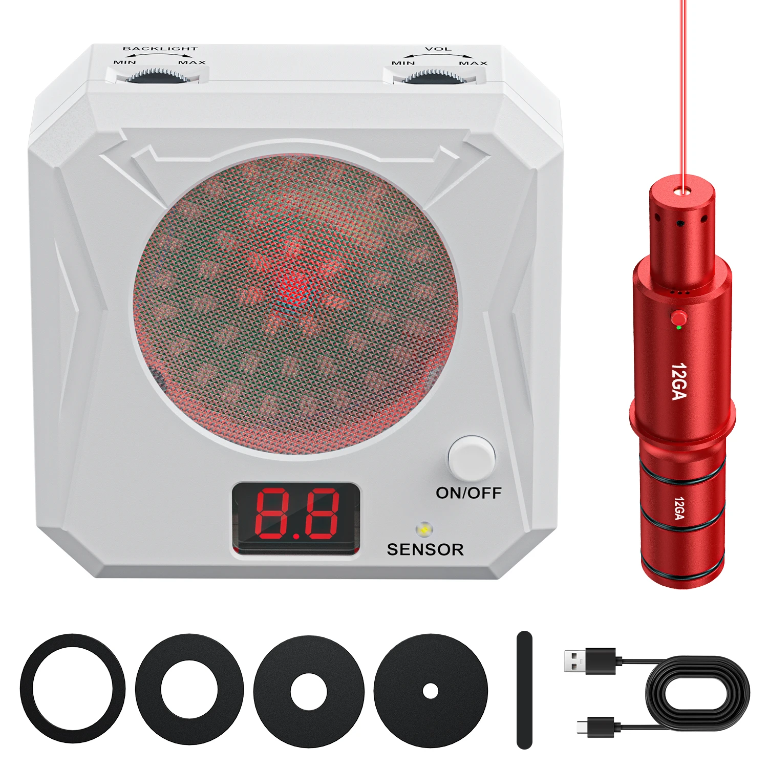 

12GA Dual purpose Red Dot Trainer and Infrared Induction Electronic Laser Target Training Toy Equipment