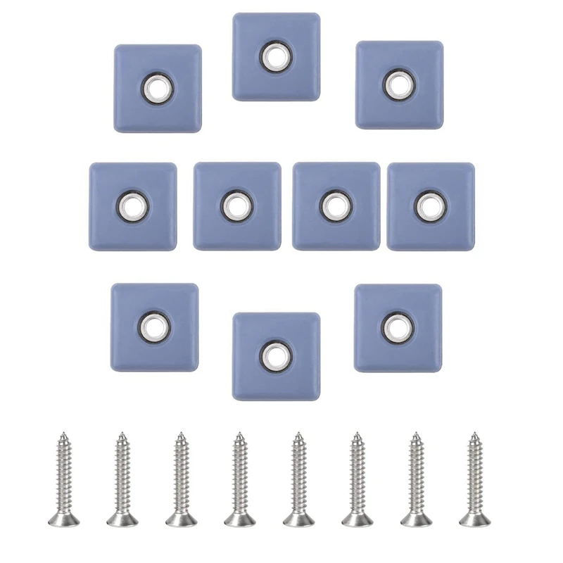 

32Pcs Furniture Sliders 40Mm Furniture Leg Protectors With Screws Square Chair Leg Protectors Furniture Glide Pads