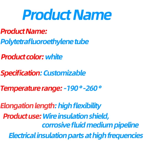 Imagen 2 del producto Thyssen tubo de PTFE, manguera de PTFE, tubo de PTFE, resistente a altas temperaturas y ácido alcalino, tubo de politetrafluoroetileno